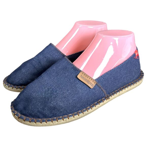 Havaianas Orgine III Blue Denim Espadrille Flats Women's Size 7 - Picture 1 of 9